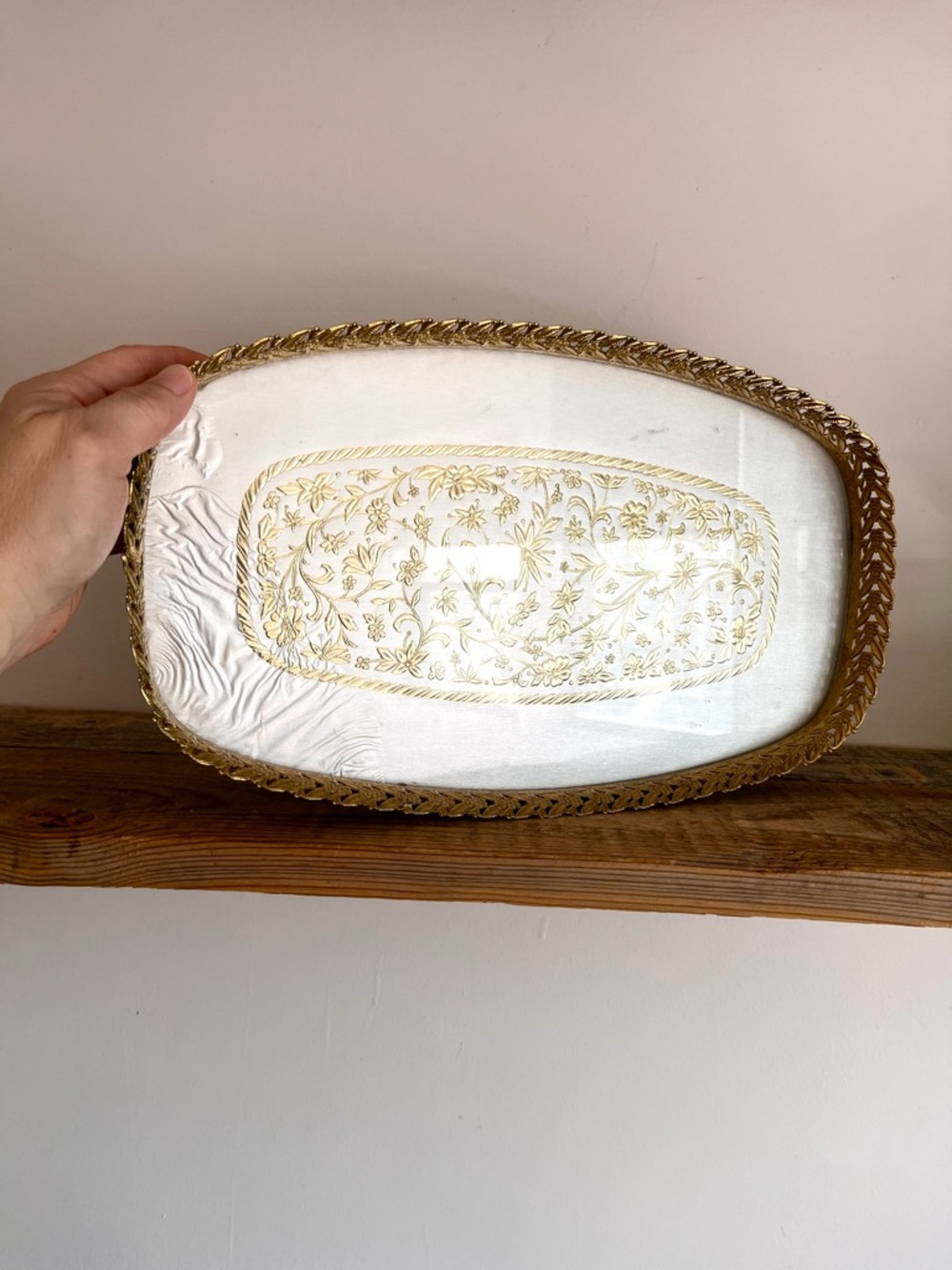 Gold Embossed Foil Glass Tray